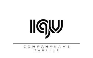 IQV Yaratıcı Eşsiz Modern Harf Logosu Tasarımı. Benzersiz bir harf dizaynına sahip stilize logo, soyut minimalist estetik ve modern cazibe sunar.
