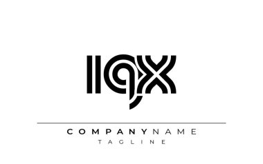 IQX Yaratıcı Eşsiz Modern Harf Logosu Tasarımı. Benzersiz bir harf dizaynına sahip stilize logo, soyut minimalist estetik ve modern cazibe sunar.