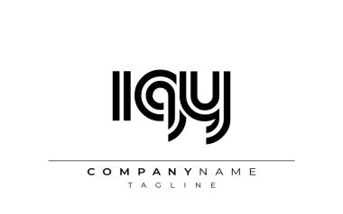 IQY Yaratıcı Eşsiz Modern Harf Logosu Tasarımı. Benzersiz bir harf dizaynına sahip stilize logo, soyut minimalist estetik ve modern cazibe sunar.