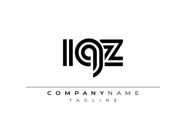 IQZ Yaratıcı Eşsiz Modern Harf Logosu Tasarımı. Benzersiz bir harf dizaynına sahip stilize logo, soyut minimalist estetik ve modern cazibe sunar.
