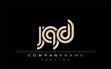 JQD Yaratıcı Eşsiz Modern Harf Logosu Tasarımı. Benzersiz bir harf dizaynına sahip stilize logo, soyut minimalist estetik ve modern cazibe sunar.