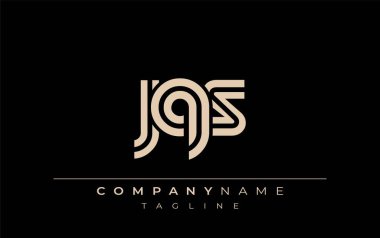 JQS Yaratıcı Eşsiz Modern Harf Logosu Tasarımı. Benzersiz bir harf dizaynına sahip stilize logo, soyut minimalist estetik ve modern cazibe sunar.