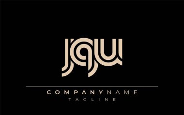 JQU Yaratıcı Eşsiz Modern Harf Logosu Tasarımı. Benzersiz bir harf dizaynına sahip stilize logo, soyut minimalist estetik ve modern cazibe sunar.