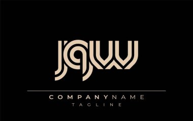 JQW Yaratıcı Eşsiz Modern Harf Logosu Tasarımı. Benzersiz bir harf dizaynına sahip stilize logo, soyut minimalist estetik ve modern cazibe sunar.