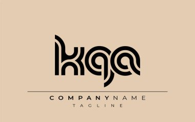 KQA Yaratıcı Eşsiz Modern Harf Logosu Tasarımı. Benzersiz bir harf dizaynına sahip stilize logo, soyut minimalist estetik ve modern cazibe sunar.