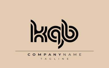 KQB Yaratıcı Eşsiz Modern Harf Logosu Tasarımı. Benzersiz bir harf dizaynına sahip stilize logo, soyut minimalist estetik ve modern cazibe sunar.