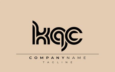 KQC Yaratıcı Eşsiz Modern Harf Logosu Tasarımı. Benzersiz bir harf dizaynına sahip stilize logo, soyut minimalist estetik ve modern cazibe sunar.