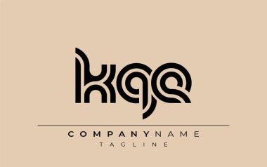KQE Yaratıcı Eşsiz Modern Harf Logosu Tasarımı. Benzersiz bir harf dizaynına sahip stilize logo, soyut minimalist estetik ve modern cazibe sunar.