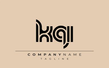 KQI Yaratıcı Eşsiz Modern Harf Logosu Tasarımı. Benzersiz bir harf dizaynına sahip stilize logo, soyut minimalist estetik ve modern cazibe sunar.