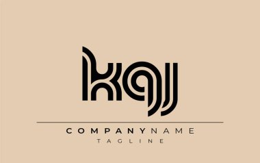 KQJ Yaratıcı Eşsiz Modern Harf Logosu Tasarımı. Benzersiz bir harf dizaynına sahip stilize logo, soyut minimalist estetik ve modern cazibe sunar.
