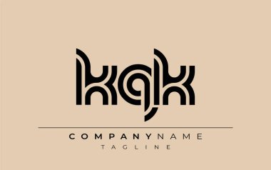 KQK Yaratıcı Eşsiz Modern Harf Logosu Tasarımı. Benzersiz bir harf dizaynına sahip stilize logo, soyut minimalist estetik ve modern cazibe sunar.