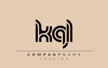 KQL Yaratıcı Eşsiz Modern Harf Logosu Tasarımı. Benzersiz bir harf dizaynına sahip stilize logo, soyut minimalist estetik ve modern cazibe sunar.