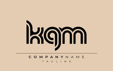 KQM Yaratıcı Eşsiz Modern Harf Logosu Tasarımı. Benzersiz bir harf dizaynına sahip stilize logo, soyut minimalist estetik ve modern cazibe sunar.