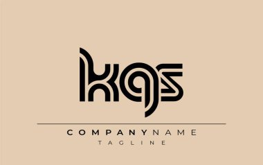 KQS Yaratıcı Eşsiz Modern Harf Logosu Tasarımı. Benzersiz bir harf dizaynına sahip stilize logo, soyut minimalist estetik ve modern cazibe sunar.