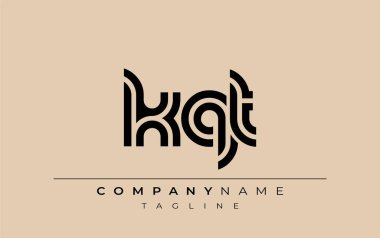 KQT Yaratıcı Eşsiz Modern Harf Logosu Tasarımı. Benzersiz bir harf dizaynına sahip stilize logo, soyut minimalist estetik ve modern cazibe sunar.