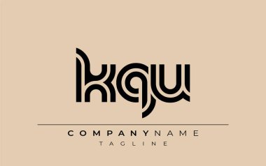 KQU Yaratıcı Eşsiz Modern Harf Logosu Tasarımı. Benzersiz bir harf dizaynına sahip stilize logo, soyut minimalist estetik ve modern cazibe sunar.