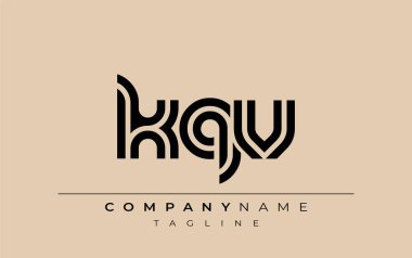 KQV Yaratıcı Eşsiz Modern Harf Logosu Tasarımı. Benzersiz bir harf dizaynına sahip stilize logo, soyut minimalist estetik ve modern cazibe sunar.