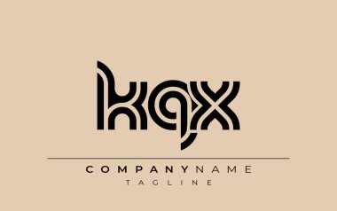 KQX Yaratıcı Eşsiz Modern Harf Logosu Tasarımı. Benzersiz bir harf dizaynına sahip stilize logo, soyut minimalist estetik ve modern cazibe sunar.