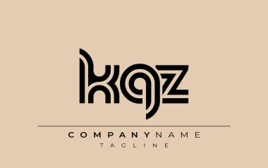 KQZ Yaratıcı Eşsiz Modern Harf Logosu Tasarımı. Benzersiz bir harf dizaynına sahip stilize logo, soyut minimalist estetik ve modern cazibe sunar.