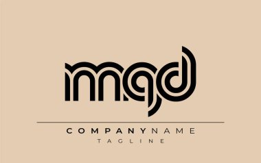 MQD Yaratıcı Eşsiz Modern Harf Logosu Tasarımı. Benzersiz bir harf dizaynına sahip stilize logo, soyut minimalist estetik ve modern cazibe sunar.