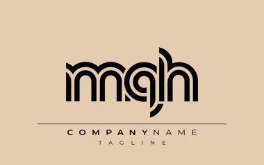MQH Yaratıcı Eşsiz Modern Harf Logosu Tasarımı. Benzersiz bir harf dizaynına sahip stilize logo, soyut minimalist estetik ve modern cazibe sunar.