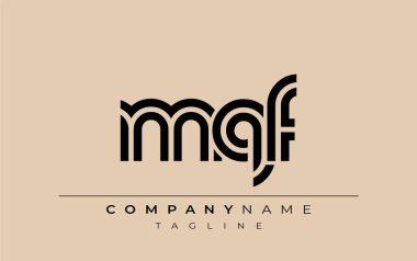 MQF Yaratıcı Eşsiz Modern Harf Logosu Tasarımı. Benzersiz bir harf dizaynına sahip stilize logo, soyut minimalist estetik ve modern cazibe sunar.