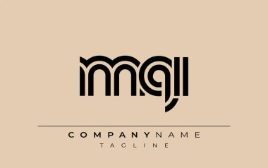 MQI Yaratıcı Eşsiz Modern Harf Logosu Tasarımı. Benzersiz bir harf dizaynına sahip stilize logo, soyut minimalist estetik ve modern cazibe sunar.