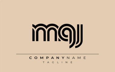 MQJ Yaratıcı Eşsiz Modern Harf Logosu Tasarımı. Benzersiz bir harf dizaynına sahip stilize logo, soyut minimalist estetik ve modern cazibe sunar.