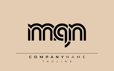 MQN Yaratıcı Eşsiz Modern Harf Logosu Tasarımı. Benzersiz bir harf dizaynına sahip stilize logo, soyut minimalist estetik ve modern cazibe sunar.