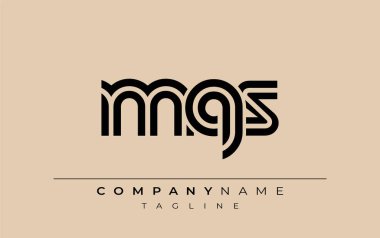 MQS Yaratıcı Eşsiz Modern Harf Logosu Tasarımı. Benzersiz bir harf dizaynına sahip stilize logo, soyut minimalist estetik ve modern cazibe sunar.