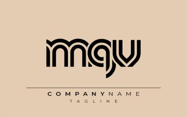 MQV Yaratıcı Eşsiz Modern Harf Logosu Tasarımı. Benzersiz bir harf dizaynına sahip stilize logo, soyut minimalist estetik ve modern cazibe sunar.
