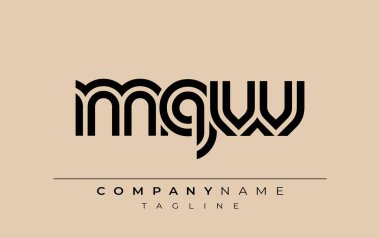 MQW Yaratıcı Eşsiz Modern Harf Logosu Tasarımı. Benzersiz bir harf dizaynına sahip stilize logo, soyut minimalist estetik ve modern cazibe sunar.