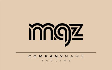 MQZ Yaratıcı Eşsiz Modern Harf Logosu Tasarımı. Benzersiz bir harf dizaynına sahip stilize logo, soyut minimalist estetik ve modern cazibe sunar.