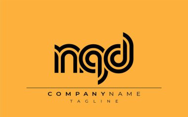 NQD Yaratıcı Eşsiz Modern Harf Logosu Tasarımı. Benzersiz bir harf dizaynına sahip stilize logo, soyut minimalist estetik ve modern cazibe sunar.