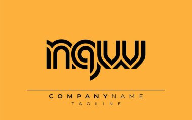 NQW Yaratıcı Eşsiz Modern Harf Logosu Tasarımı. Benzersiz bir harf dizaynına sahip stilize logo, soyut minimalist estetik ve modern cazibe sunar.