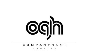 OQH Yaratıcı Eşsiz Modern Harf Logosu Tasarımı. Benzersiz bir harf dizaynına sahip stilize logo, soyut minimalist estetik ve modern cazibe sunar.