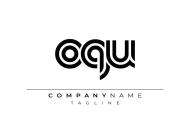 OQU Yaratıcı Eşsiz Modern Harf Logosu Tasarımı. Benzersiz bir harf dizaynına sahip stilize logo, soyut minimalist estetik ve modern cazibe sunar.