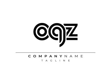 OQZ Yaratıcı Eşsiz Modern Harf Logosu Tasarımı. Benzersiz bir harf dizaynına sahip stilize logo, soyut minimalist estetik ve modern cazibe sunar.