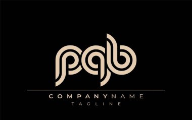 PQB Yaratıcı Eşsiz Modern Harf Logosu Tasarımı. Benzersiz bir harf dizaynına sahip stilize logo, soyut minimalist estetik ve modern cazibe sunar.