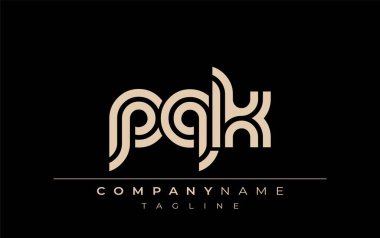 PQK Yaratıcı Eşsiz Modern Harf Logosu Tasarımı. Benzersiz bir harf dizaynına sahip stilize logo, soyut minimalist estetik ve modern cazibe sunar.