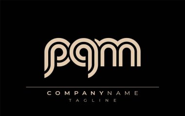 PQM Yaratıcı Eşsiz Modern Harf Logosu Tasarımı. Benzersiz bir harf dizaynına sahip stilize logo, soyut minimalist estetik ve modern cazibe sunar.