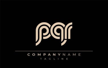 PQR Yaratıcı Eşsiz Modern Harf Logosu Tasarımı. Benzersiz bir harf dizaynına sahip stilize logo, soyut minimalist estetik ve modern cazibe sunar.