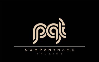 PQT Yaratıcı Eşsiz Modern Harf Logosu Tasarımı. Benzersiz bir harf dizaynına sahip stilize logo, soyut minimalist estetik ve modern cazibe sunar.