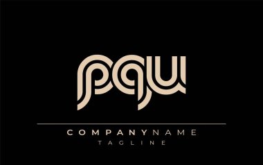 PQU Yaratıcı Eşsiz Modern Harf Logosu Tasarımı. Benzersiz bir harf dizaynına sahip stilize logo, soyut minimalist estetik ve modern cazibe sunar.