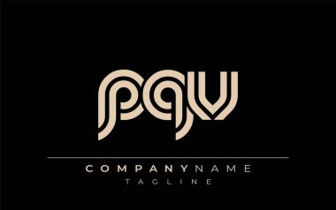 PQV Yaratıcı Eşsiz Modern Harf Logosu Tasarımı. Benzersiz bir harf dizaynına sahip stilize logo, soyut minimalist estetik ve modern cazibe sunar.