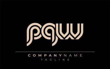 PQW Yaratıcı Eşsiz Modern Harf Logosu Tasarımı. Benzersiz bir harf dizaynına sahip stilize logo, soyut minimalist estetik ve modern cazibe sunar.