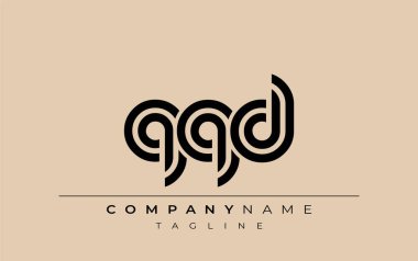 QQD Yaratıcı Eşsiz Modern Harf Logosu Tasarımı. Benzersiz bir harf dizaynına sahip stilize logo, soyut minimalist estetik ve modern cazibe sunar.