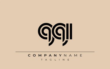 QQI Yaratıcı Eşsiz Modern Harf Logosu Tasarımı. Benzersiz bir harf dizaynına sahip stilize logo, soyut minimalist estetik ve modern cazibe sunar.