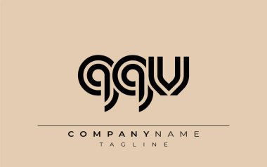 QQV Yaratıcı Eşsiz Modern Harf Logosu Tasarımı. Benzersiz bir harf dizaynına sahip stilize logo, soyut minimalist estetik ve modern cazibe sunar.