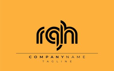RQH Yaratıcı Eşsiz Modern Harf Logosu Tasarımı. Benzersiz bir harf dizaynına sahip stilize logo, soyut minimalist estetik ve modern cazibe sunar.